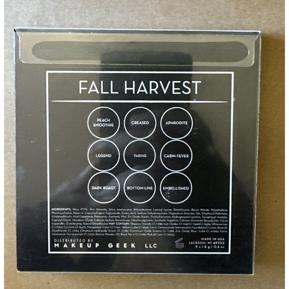 MAKEUP GEEK FALL HARVEST EYESHADOW PALETTE Brand New RARE - Picture 2 of 3